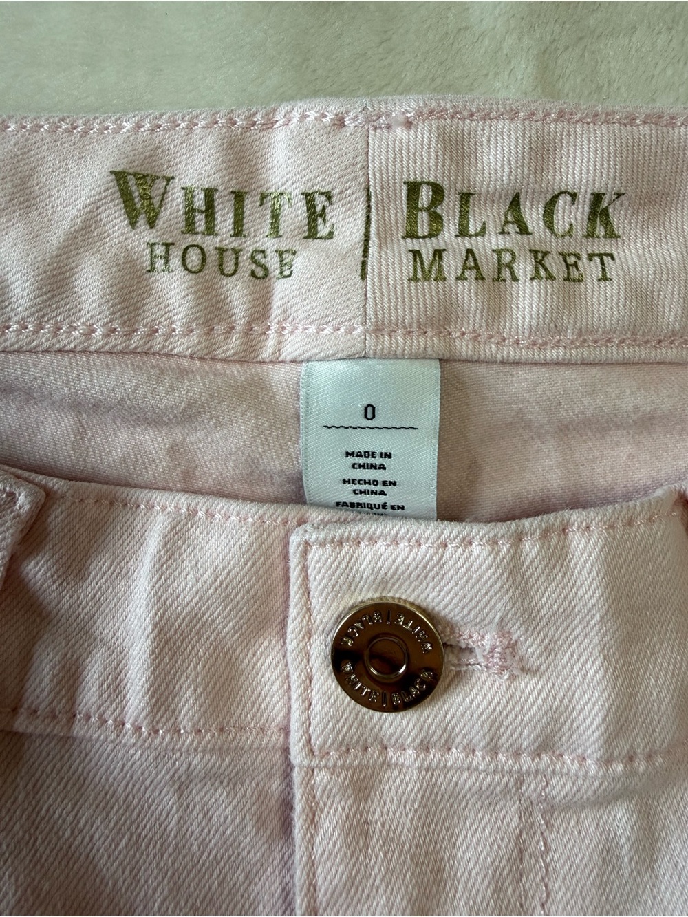 White House Black Market Pale Pink Skinny Jeans with Ankle Zips - Picture 4 of 4
